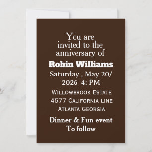 Customisable Anniversary Invitation Editable