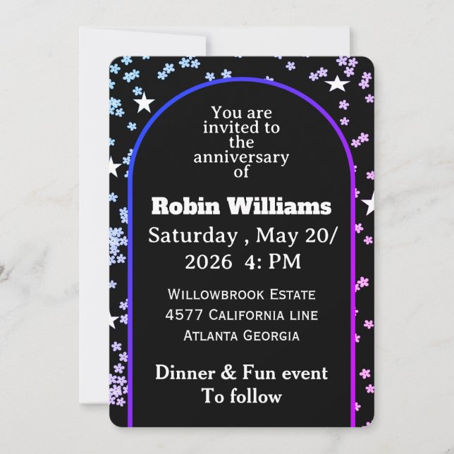 Customisable Anniversary Invitation | Editable  (Front)