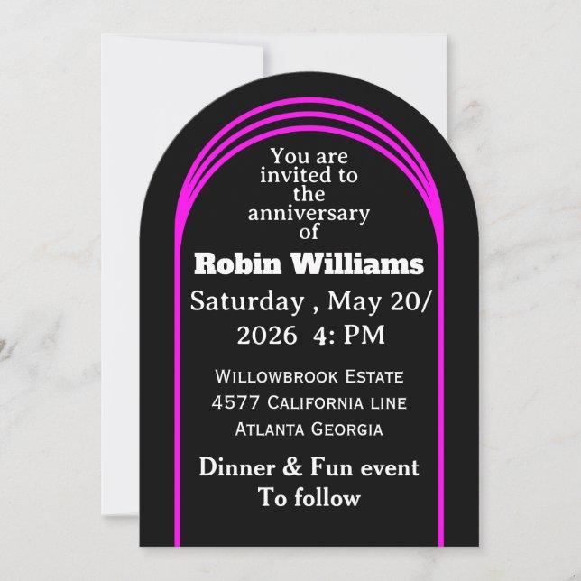 Customisable Anniversary Invitation | Editable  (Front)