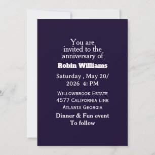 Customisable Anniversary Invitation Editable