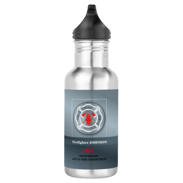 Customisable, Anniversary with Fire Department 532 Ml Water Bottle (Right)