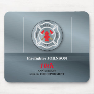 Customisable, Anniversary with Fire Department Mouse Pad