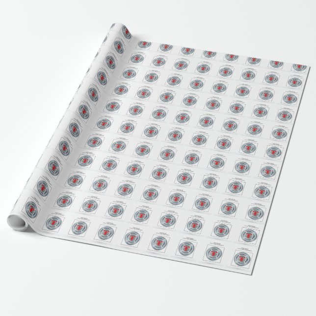 Customisable, Anniversary with Fire Department Wrapping Paper (Unrolled)