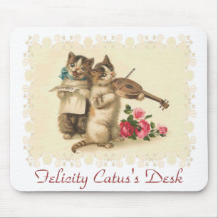Customisable Anthropomorphic Musical Kittens Mouse Pad