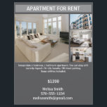 Customisable Apartment for Rent Flyer<br><div class="desc">Create your own personalised apartment rental flyer with this customisable template. Highlight key features like the number of bedrooms,  bathrooms,  amenities,  and price. Add your contact information and unique selling points such as pet-friendliness,  utilities included,  or parking availability. Perfect for landlords,  property managers,  or anyone renting out a property.</div>