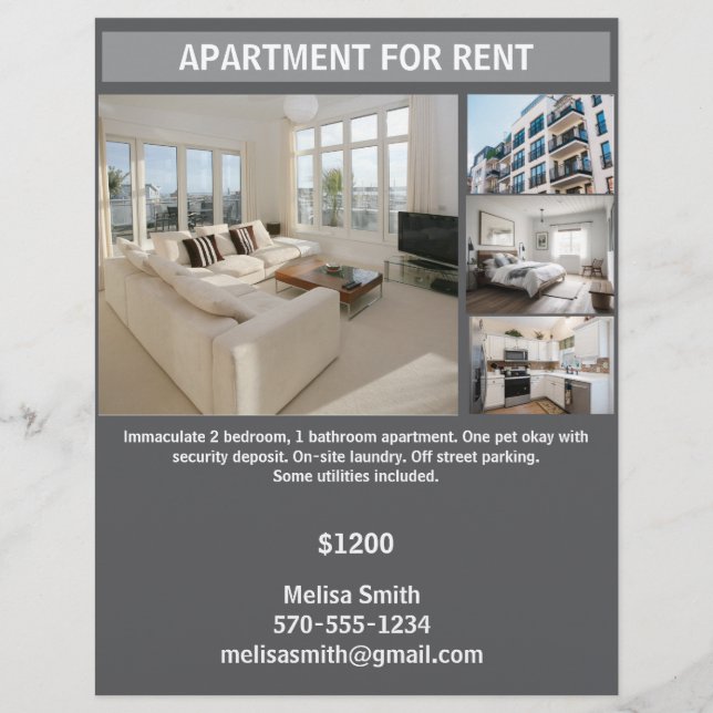Customisable Apartment for Rent Flyer (Front)