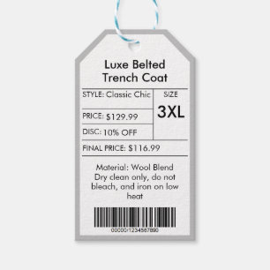 Customisable Apparel Branding Price Discount Tags