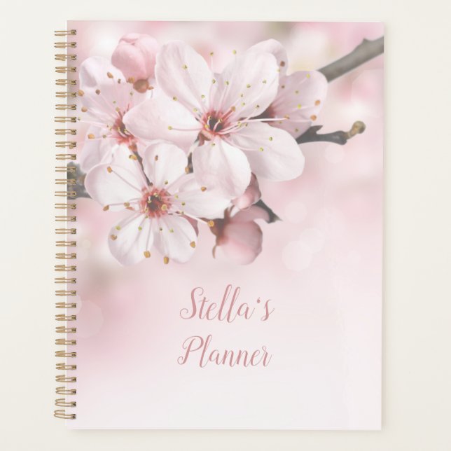 Customisable Apple Blossom Spiral Planner (Front)