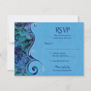 Customisable Aqua Blue RSVP Card