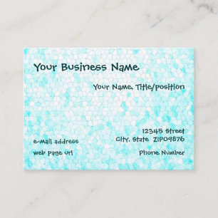 Customisable Aqua Mosaic Chubby Business Cards