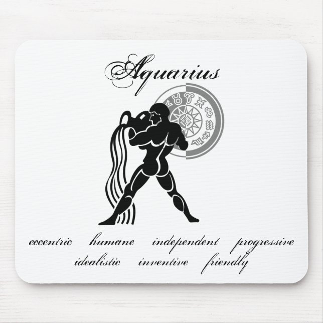Customisable Aquarius traits Greek-style Zodiac Mouse Pad (Front)