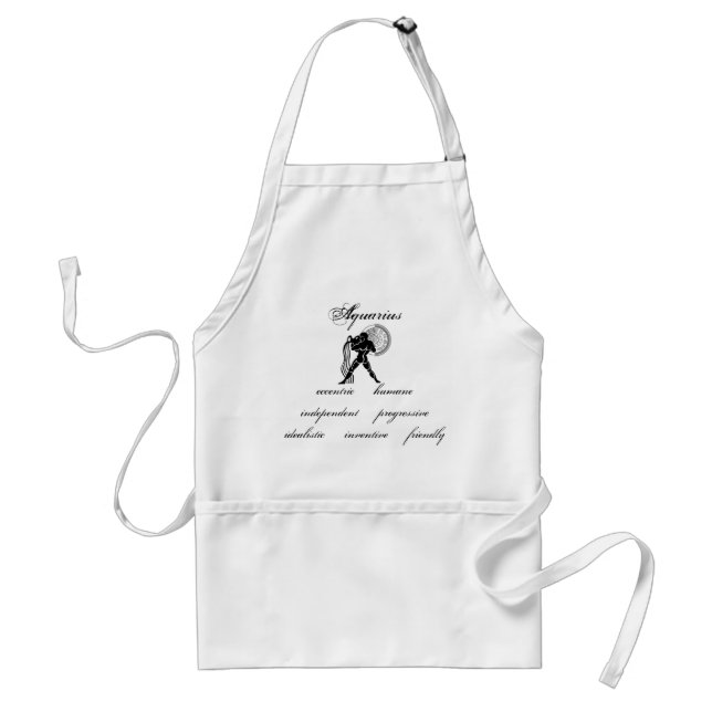 Customisable Aquarius traits Greek-style Zodiac Standard Apron (Front)