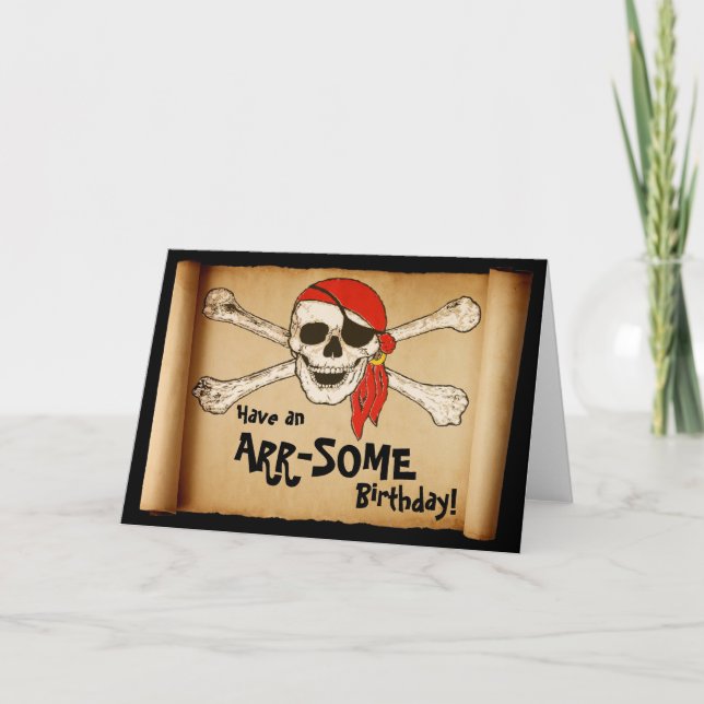 Customisable ARR-SOME Pirate Skull Card (Front)