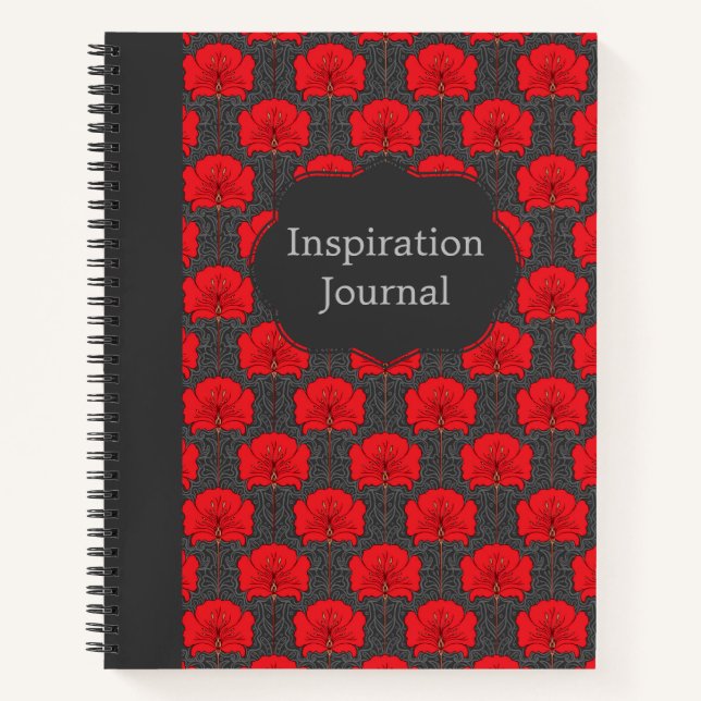Customisable Art Nouveau Floral Notebook (Front)