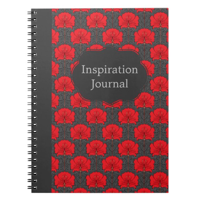 Customisable Art Nouveau Floral Notebook (Front)