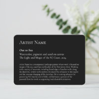 Customisable Art Show Display Gallery Placards