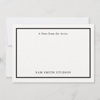 Customisable Artist Thank You Card