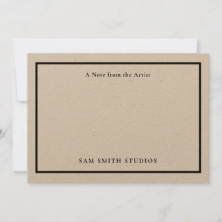 Customisable Artist Thank You Card