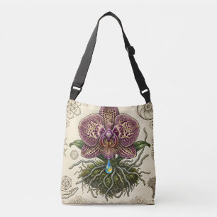 Customisable Artistic Orchid Floral Crossbody Bag
