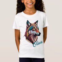 Customisable Artistic Wolf Tee - Add Your Name!