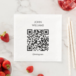 Customisable Artist's Exhibition Opening QR Code Napkin