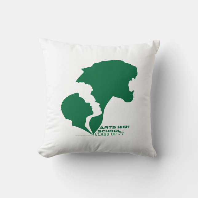 Customisable Arts High School Green Silhouettes Cushion (Front)
