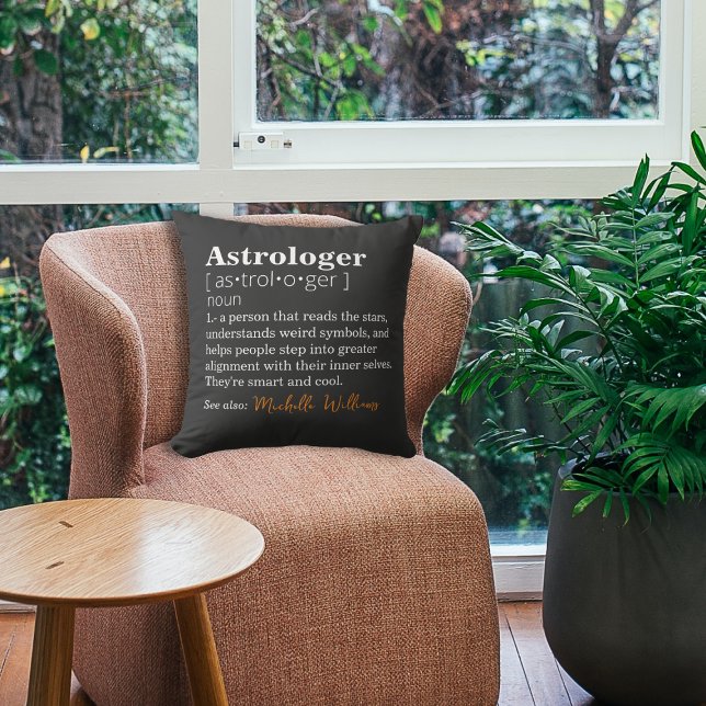 Customisable Astrologer Definition Black Cushion (Creator Uploaded)