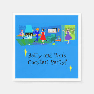 Customisable Atomic Palm Springs Cocktail Party Napkin