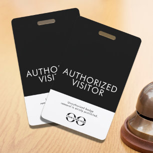 Customisable Authorised Visitor Badge ID Badge
