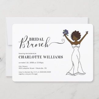 Customisable Avatar Bridal Brunch | Curly Hair Invitation