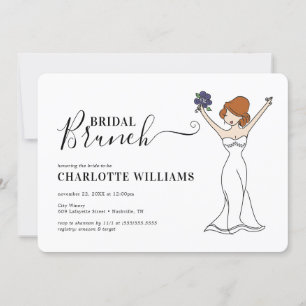 Customisable Avatar Bridal Brunch   Hair Up Invitation