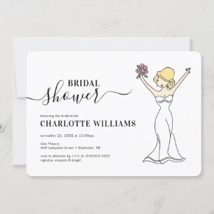 Customisable Avatar Bridal Shower   Hair Up Invitation