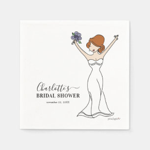 Customisable Avatar Bridal Shower   Hair Up Napkin