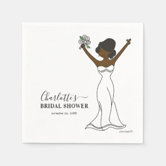 Customisable Avatar Bridal Shower | Hair Up Napkin