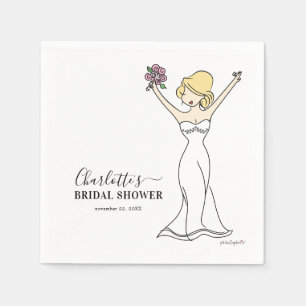 Customisable Avatar Bridal Shower   Hair Up Napkin