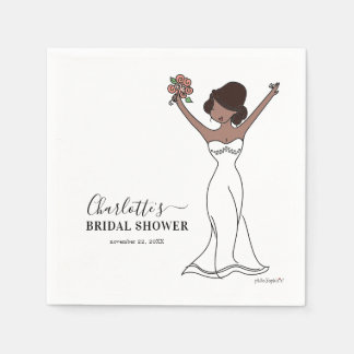 Customisable Avatar Bridal Shower | Hair Up Napkin