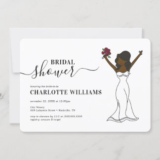 Customisable Avatar Bridal Shower | Long Hair Invitation