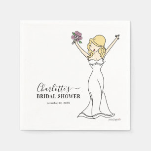 Customisable Avatar Bridal Shower   Long Hair Napkin