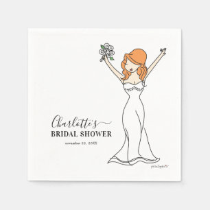 Customisable Avatar Bridal Shower   Long Hair Napkin