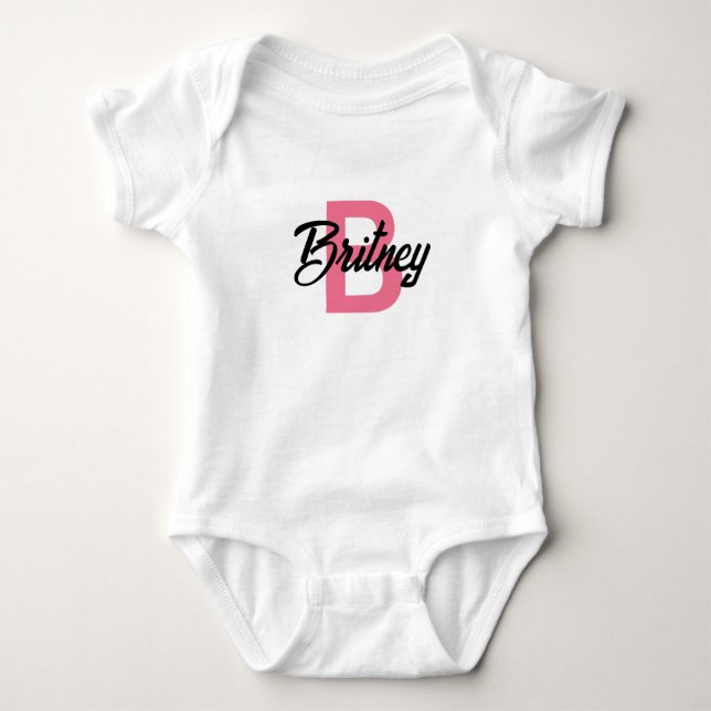 Customisable “B” Baby Girl Bodysuit (Front)