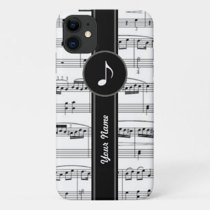 customisable b&w music notes Case-Mate iPhone case