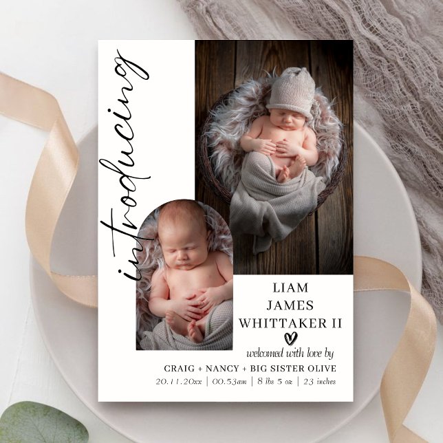 Customisable Baby Birth Announcement Template Card (Creator Uploaded)