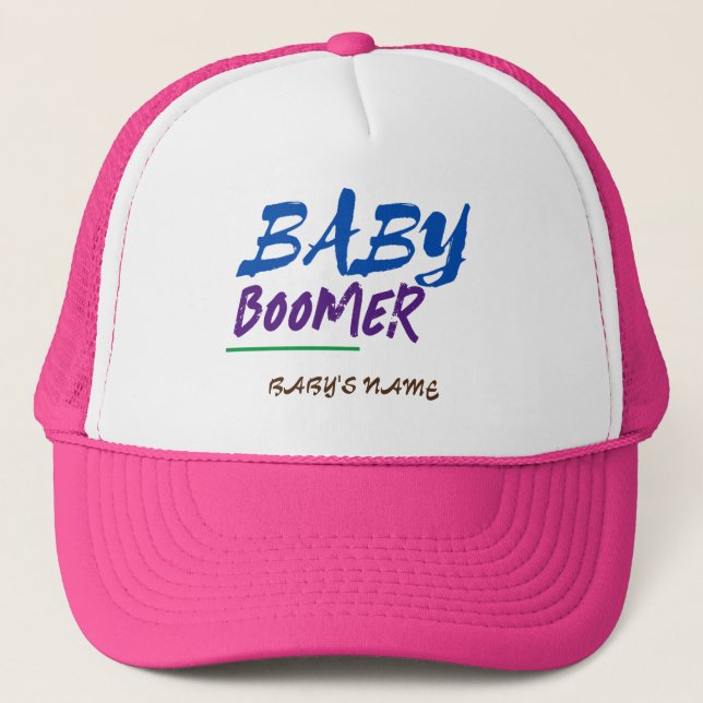 Customisable Baby Boomer Name Design  Trucker Hat (Front)