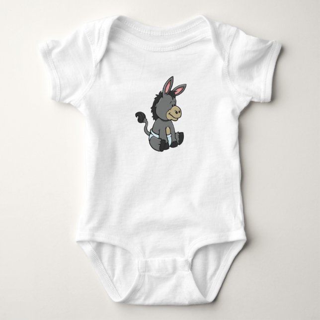 Customisable Baby Donkey Baby Bodysuit (Front)