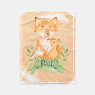 Customisable Baby Fox Fleece Blanket