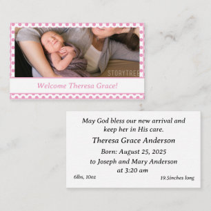 Customisable Baby Girl Birth Announcement