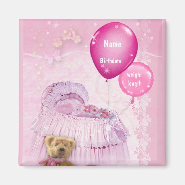 Customisable Baby Girl Magnet (Front)