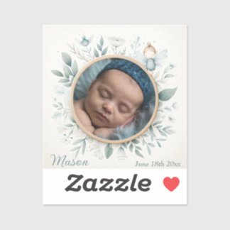 Customisable Baby Photo Sticker with Fairy Frame