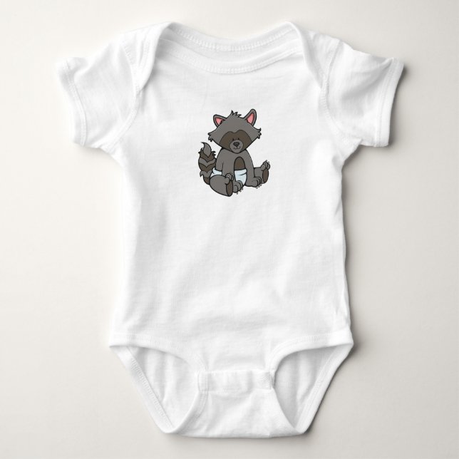 Customisable Baby Racoon Bodysuit (Front)