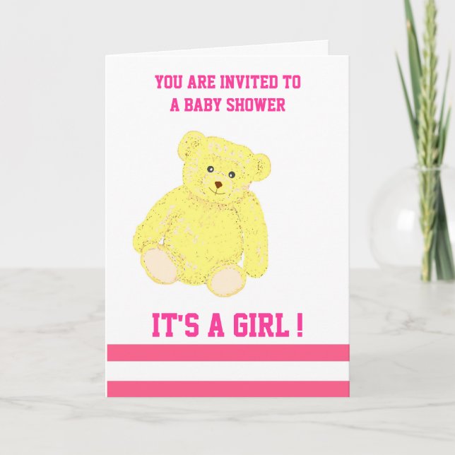 Customisable Baby Shower Invitation girl (Front)
